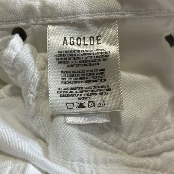 AGOLDE Riley Jean Crop White Button Fly High Rise Straight Jean Sz 32 - Picture 14 of 16